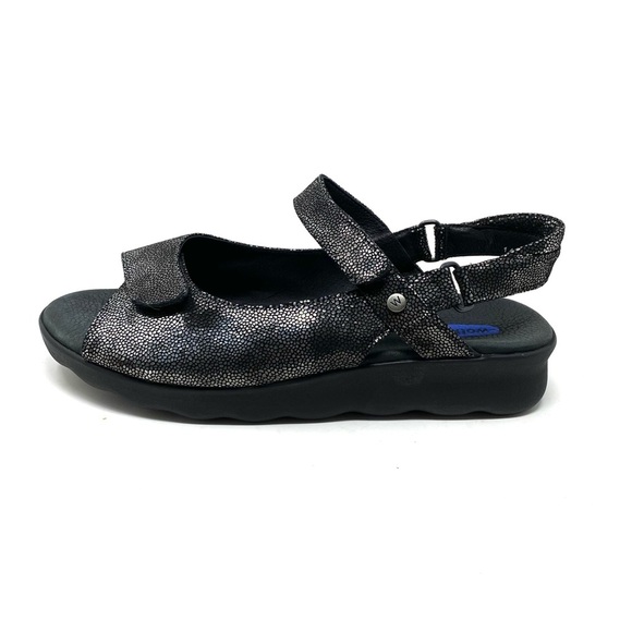 Wolky Pichu Black Caviar leather comfort sandals - Picture 1 of 8